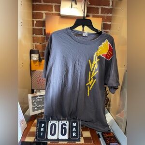 McDonald's Falling Yellow French Fries in Red Box Arch Logo Medium Gray T-Shirt
